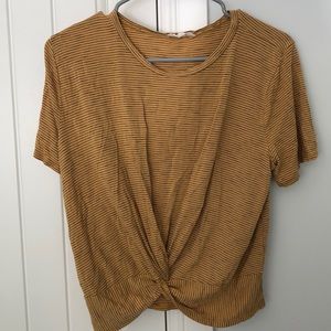 Striped knot front detail t-shirt